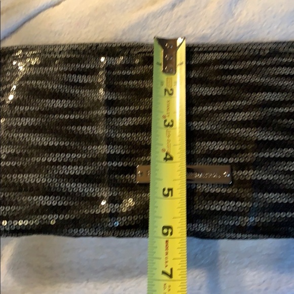 BCBGeneration Sequined Clutch Blk/Gray/Silver Bag - Picture 8 of 16
